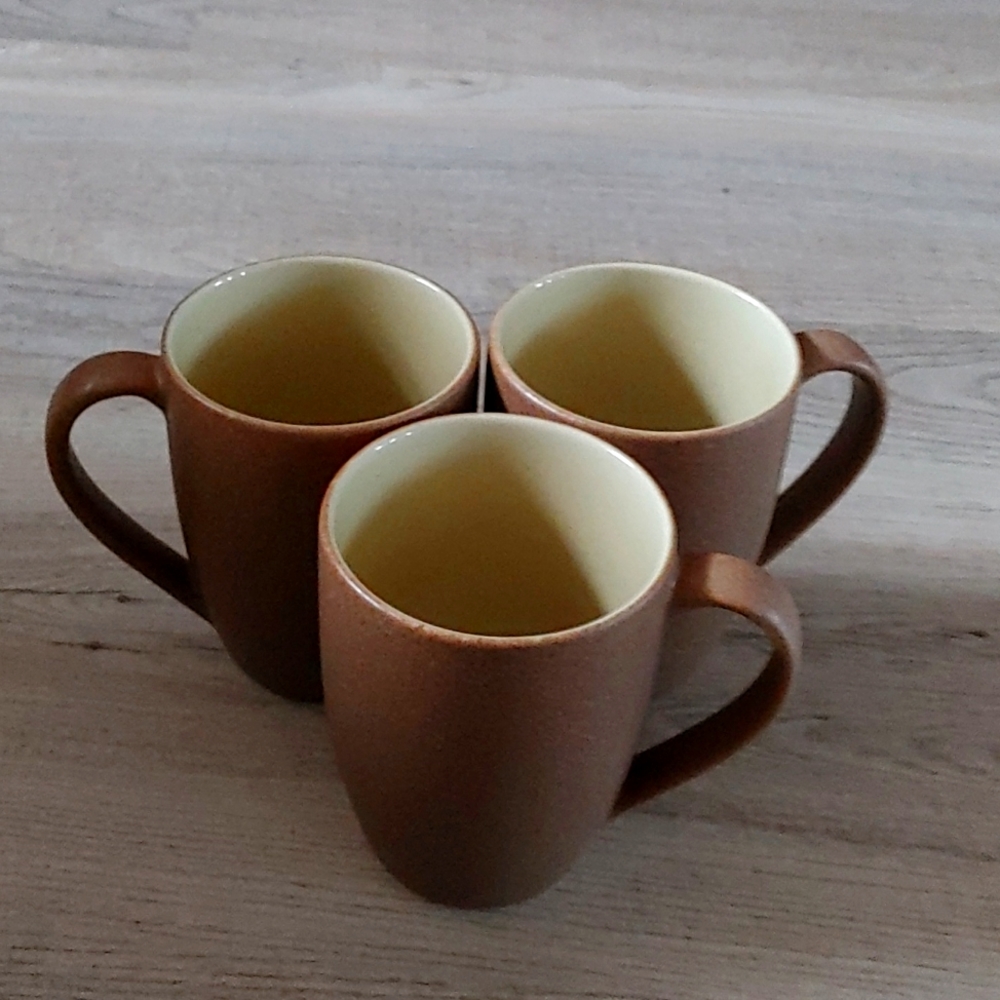 3 antique clay coffee mugs